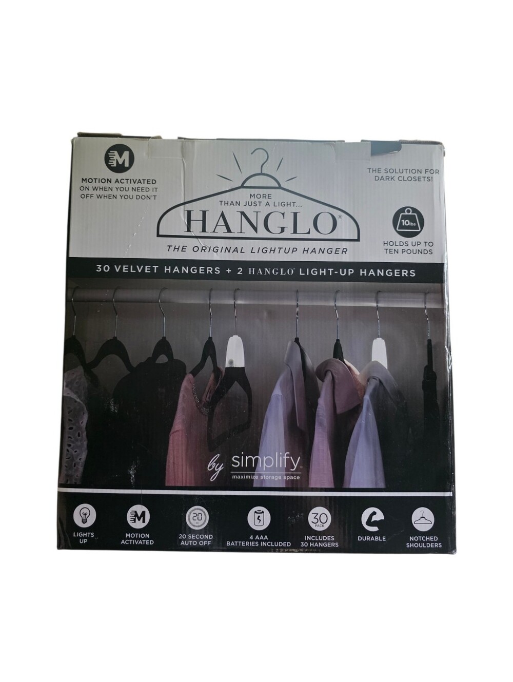 NIB! Simplify Hanglo 30 Black Velvet Hangers